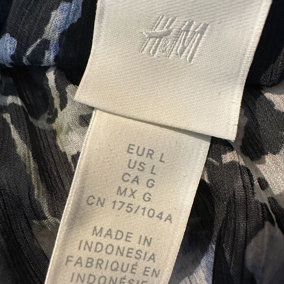 H&M Blogger Long Chiffon Dress Black Floral Large - Picture 13 of 14